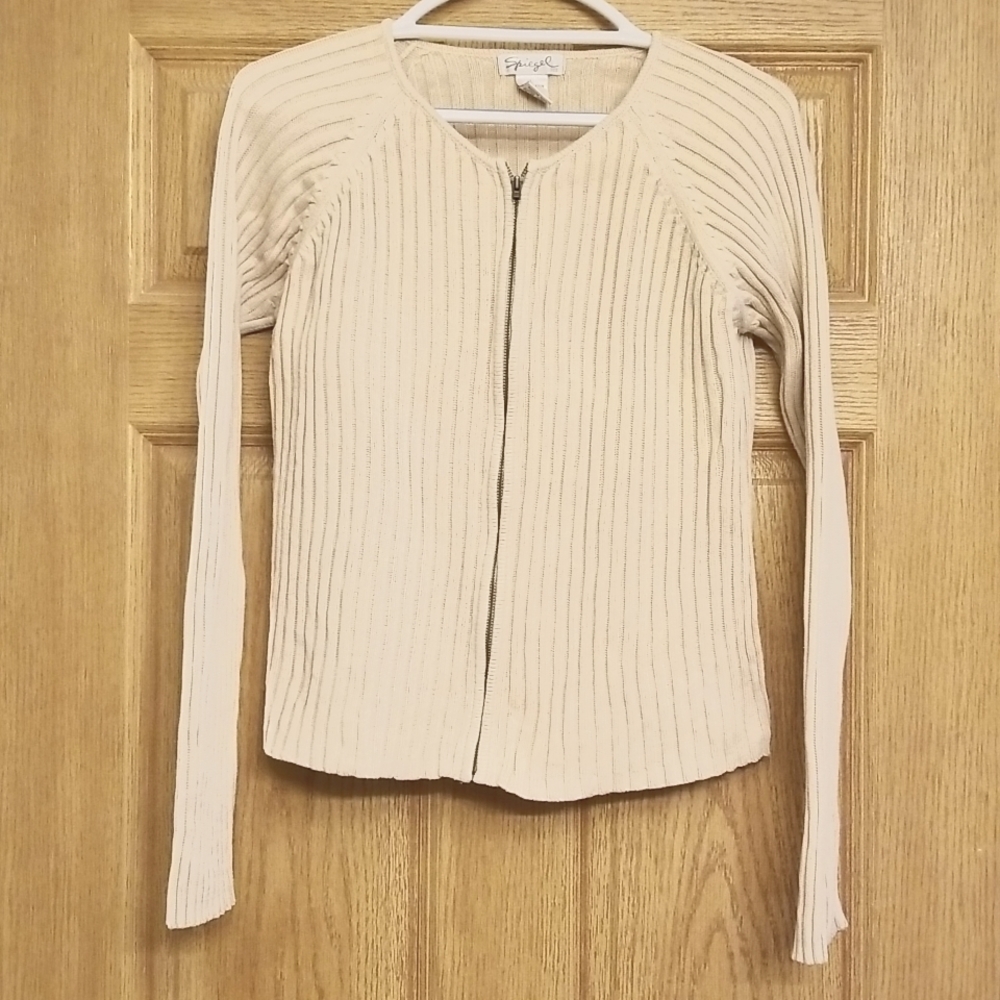 SPIEGEL Ribbed Zip Down Layering Knit Sweater Vintage Sz. L